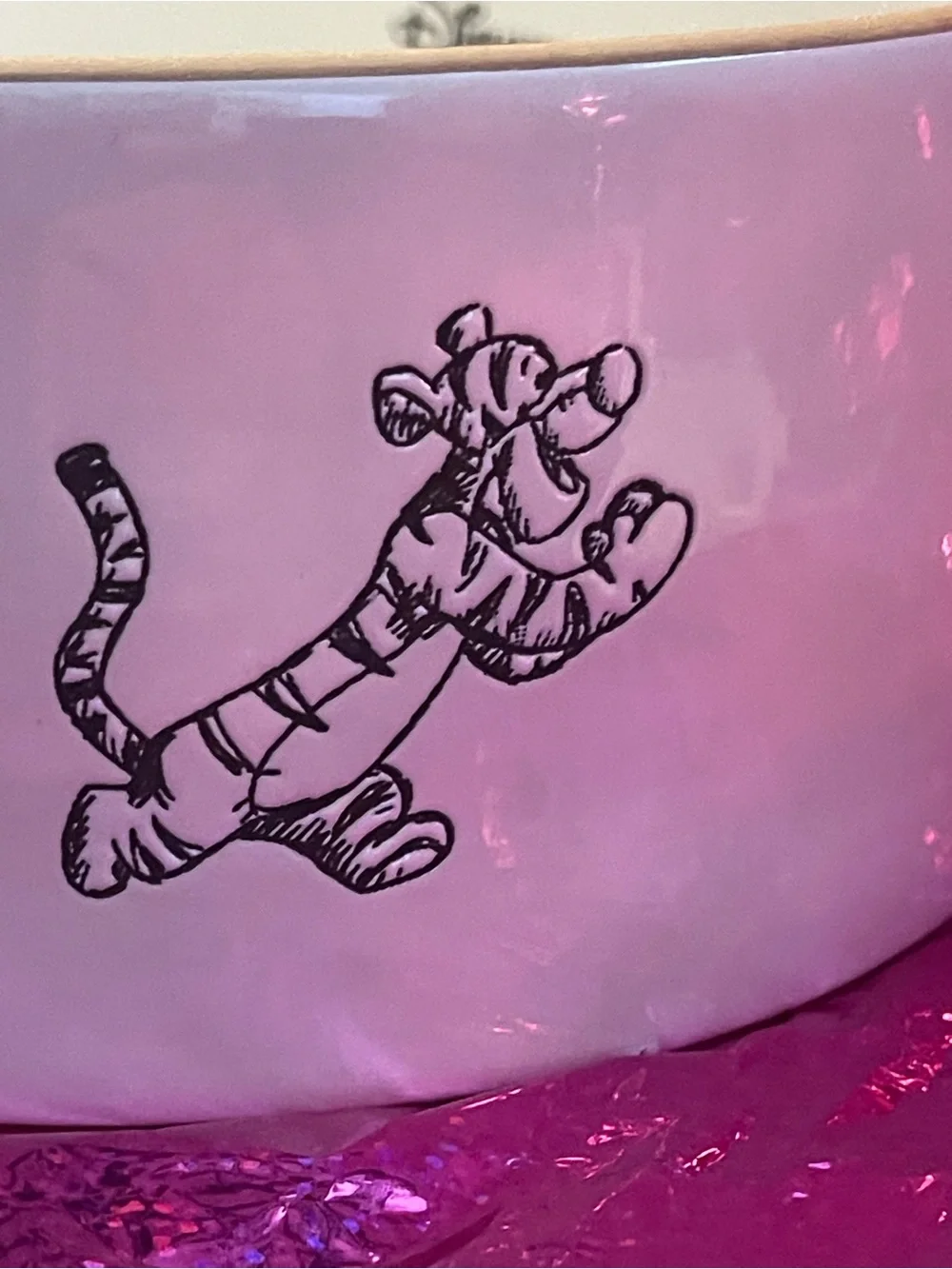 Rae Dunn Disney Winnie the Pooh & Friends White Pet Bowl with Black etched New!